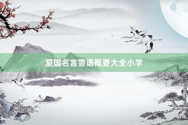 爱国名言警语概要大全小学