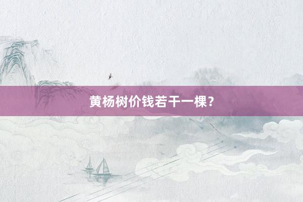 黄杨树价钱若干一棵？